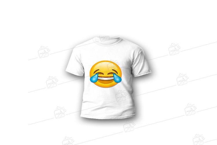 تیشرت-آستین-کوتاه-مردانه-باطرح-ایموجی-اشک-و-لبخند-کد--0003
