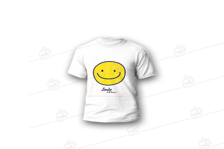 تیشرت-آستین-کوتاه-باطرح-ایموجی-لبخند-کد-0006